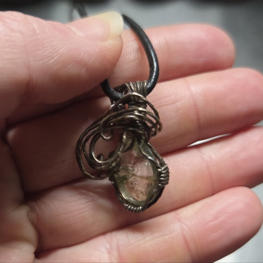 Handmade Wire Wrapped Herkimer Diamond Pendant